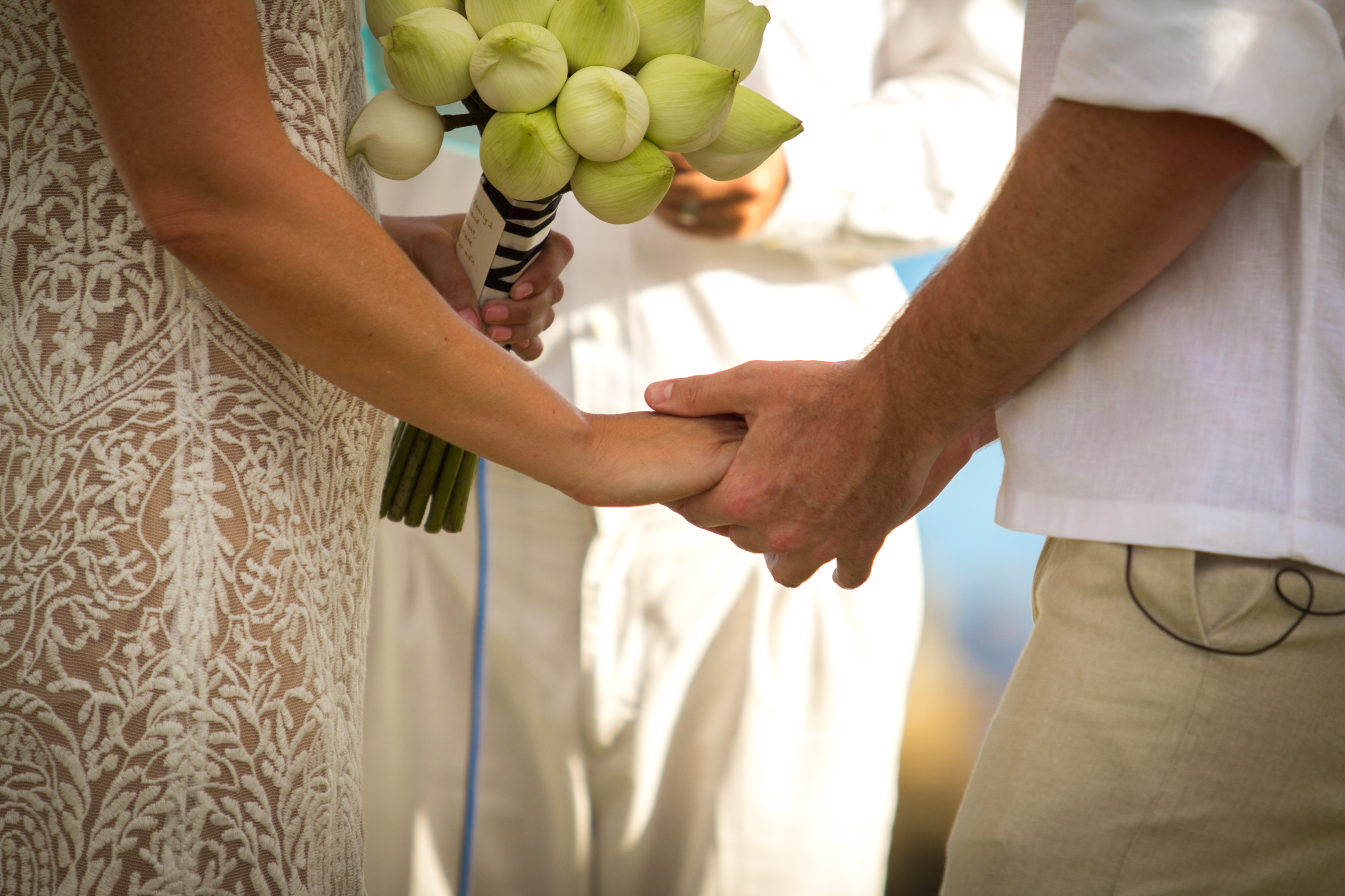 Sunset wedding ceremony on the Samujana lawn