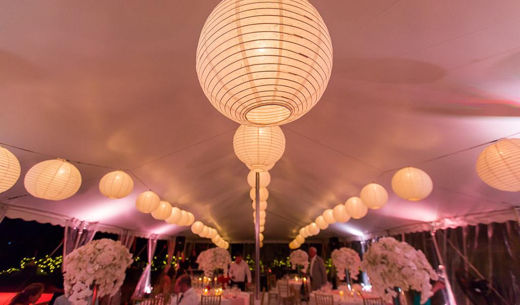 Guests celebrating at a Samujana villa reception
