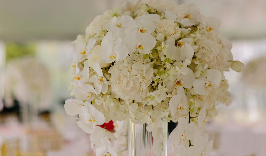 Floral arch overlooking the Gulf of Thailand