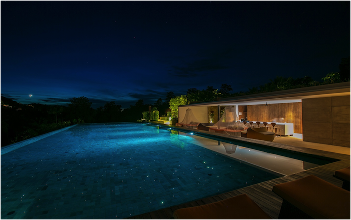 Samujana poolside at night