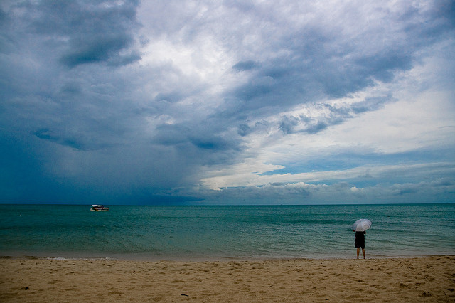 storm approaching the beach